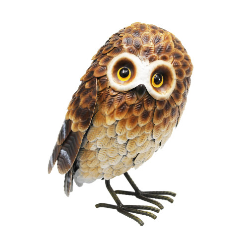 No.PQ1843 Small Standing Metal Brown Owl