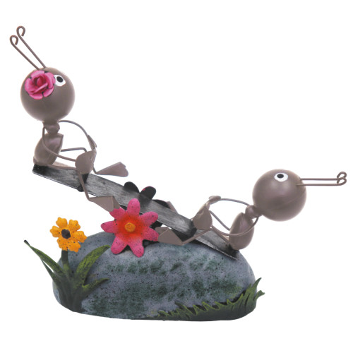 No.PQS9058 Miniature Metal Life Ant Couple on Seesaw