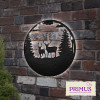 No.PA6004BK Solar Backlit Stags Silhouette Wall Art