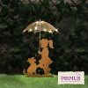 No.PF2520R Solar Girl & Dog with LED Umbrella