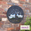 No.PM5047 Black Metal Round Tree of Life Silhouette Wall Mirror
